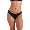 Volcom Women’s Full Bikini Bottom – Low-Rise Swim Bottom with Full Coverage, Made from Recycled Fabric(Onyx-black)