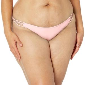 Volcom Women’s Full Bikini Bottom – Low-Rise Swim Bottom with Full Coverage, Made from Recycled Fabric(Blush Pink)