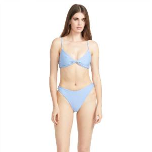 Volcom Women’s Simply Seemless V Neck Swimsuit Bikini Top(Coastal Blue)