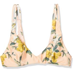 Volcom Women’s Simply Seemless V Neck Swimsuit Bikini Top(Light Peach)