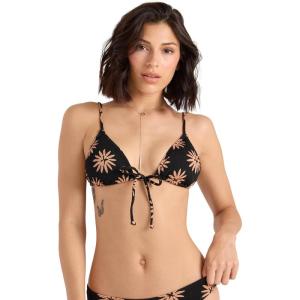 Volcom Women’s Tri Bikini Top – Sustainable Slide-tri Swim Top with Adjustable Halter and Removable Cups(Black Bronze)