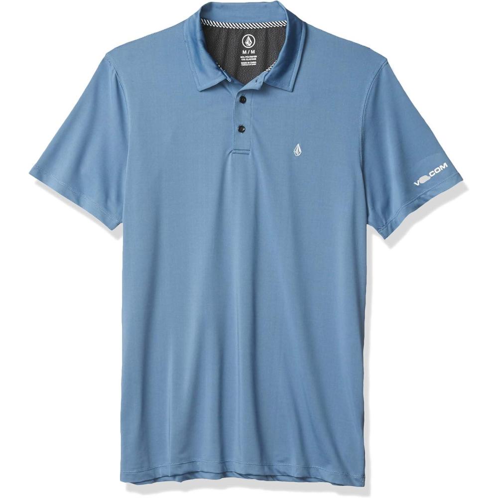 image:imageVolcom Mens Hazard Performance Short Sleeve Lightweight Golf PoloBlue Rinse