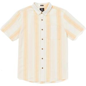 Volcom Men’s Flaxstone Short Sleeve Button Down Shirt Off-White