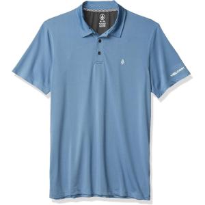 Volcom Men’s Hazard Performance Short Sleeve Lightweight Golf Polo(Blue Rinse)