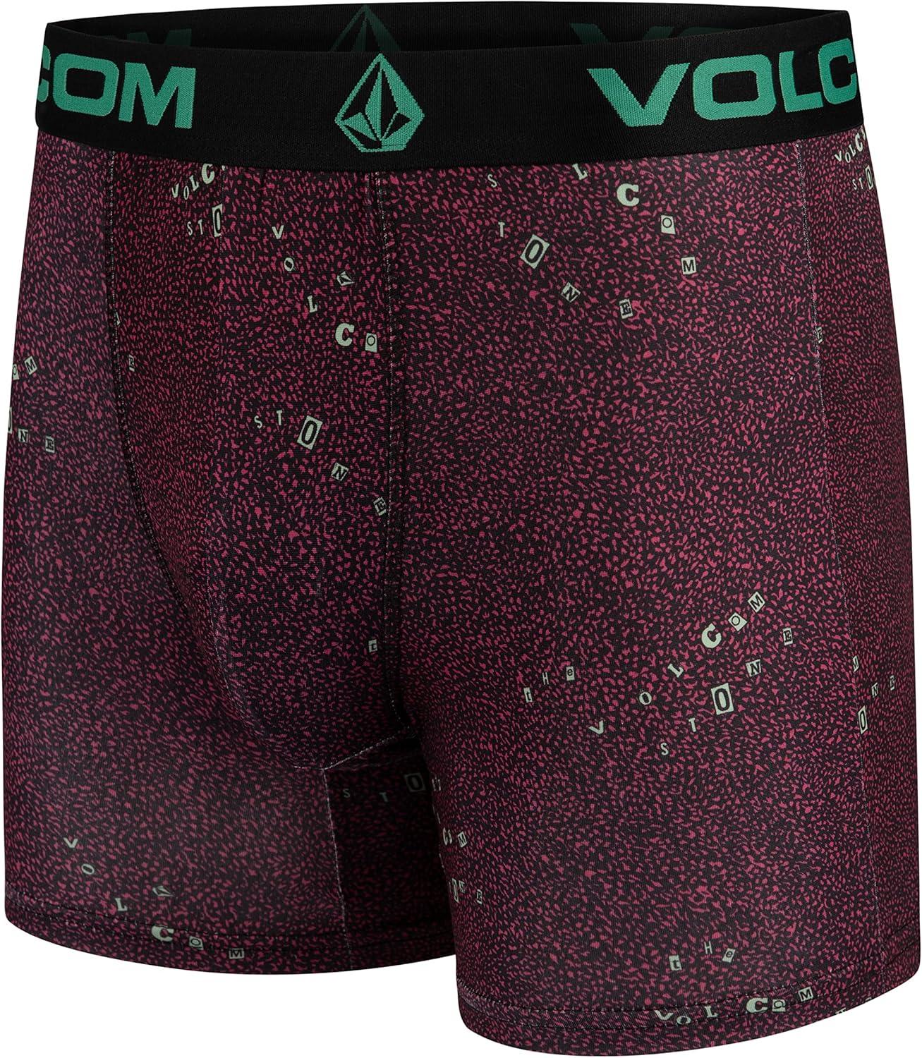 image:imageVolcom Mens Boxer Briefs 3 Pack Poly Spandex Performance FLYLESS Support Boxer Briefs UnderwearMulticoloredRedGrey