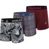 Volcom Mens Boxer Briefs 3 Pack Poly Spandex Performance FLY-LESS Support Boxer Briefs Underwear(Multi/Maroon/Black)