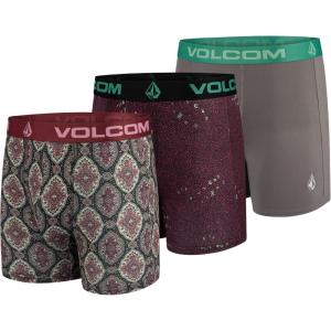 Volcom Mens Boxer Briefs 3 Pack Poly Spandex Performance FLY-LESS Support Boxer Briefs Underwear(Multicolored/Red/Grey)