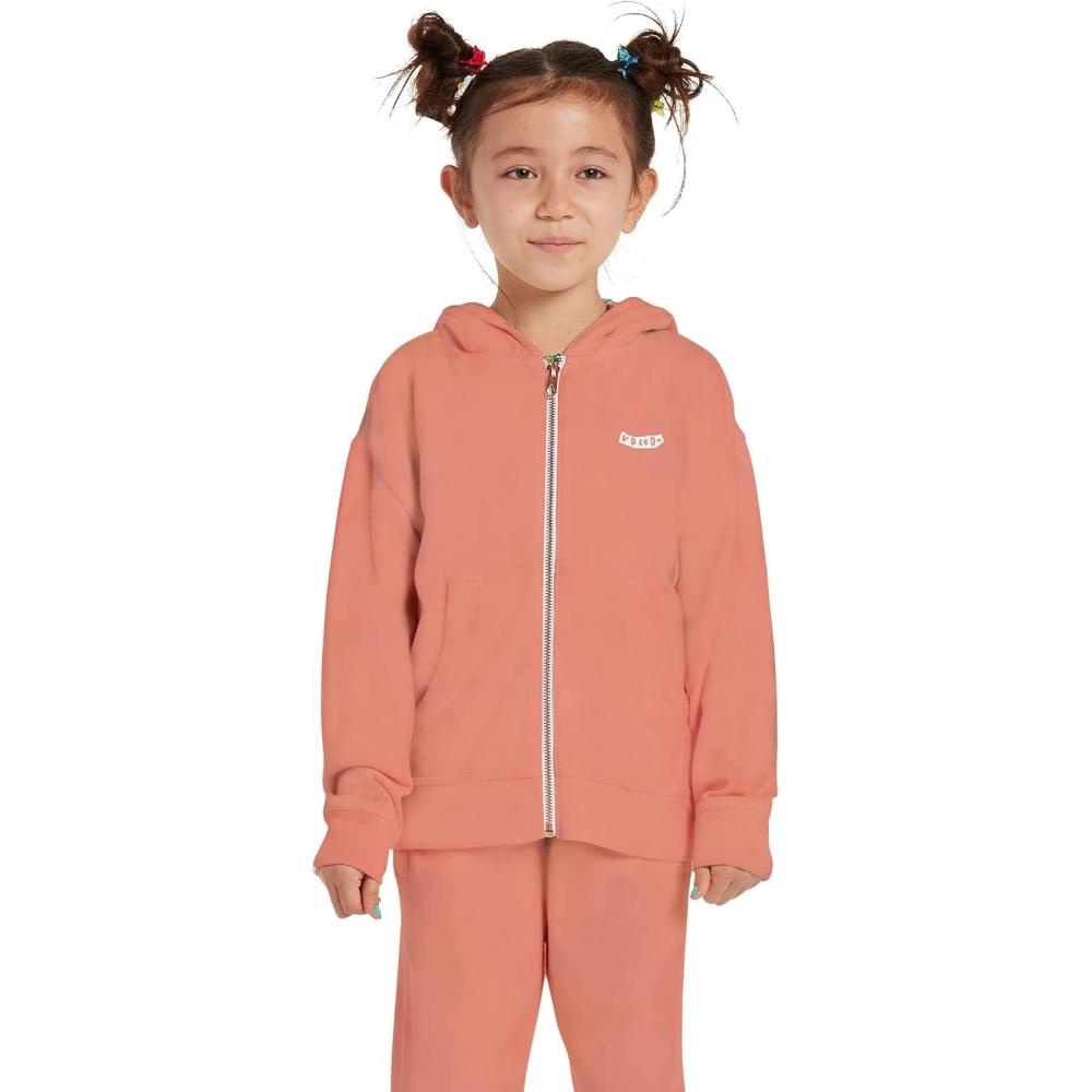 image:imageVolcom Girls Lived in Lounge Zip Fleece SweatshirtLight Mauve