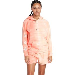 Volcom Women’s Iconic Stone Hooded Fleece Sweatshirt(Dark Coral)