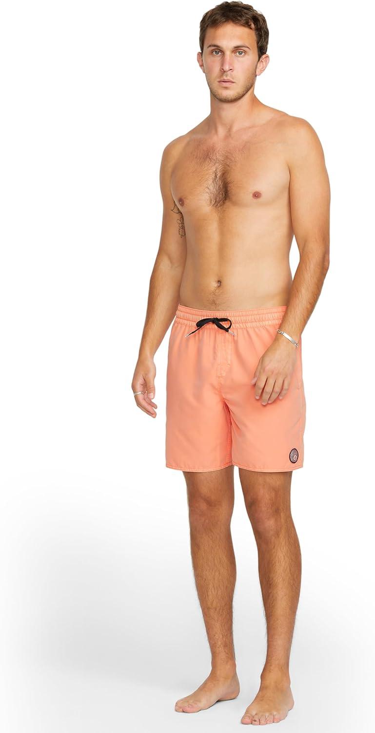 image:imageVolcom Mens 17 Elastic Waist Swim Trunks Stretchable UPF 50 Quick Dry Swim BottomsPeach