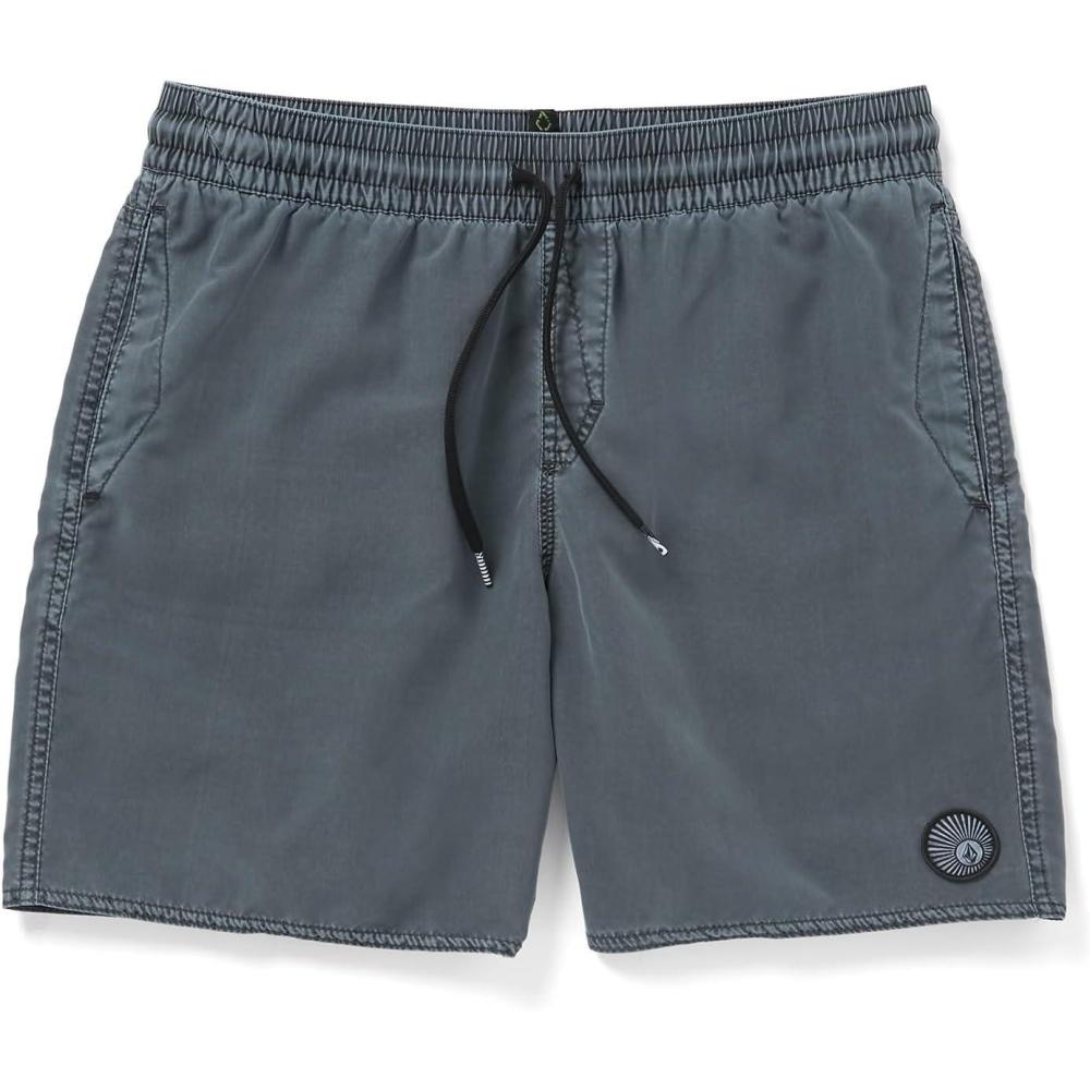 image:imageVolcom Mens 17 Elastic Waist Swim Trunks Stretchable UPF 50 Quick Dry Swim BottomsDark Slate