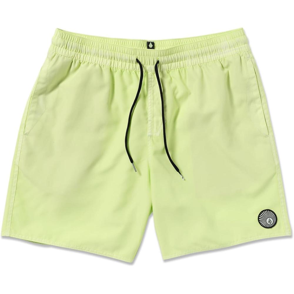 image:imageVolcom Mens 17 Elastic Waist Swim Trunks Stretchable UPF 50 Quick Dry Swim BottomsMist Green