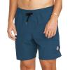 Volcom Men’s 17″ Elastic Waist Swim Trunks- Stretchable, UPF 50+, Quick Dry Swim Bottoms(Deep Blue)