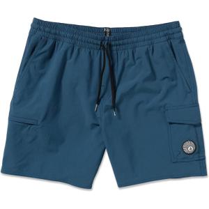 Volcom Men’s 17″ Elastic Waist Swim Trunks- Stretchable, UPF 50+, Quick Dry Swim Bottoms(Deep Blue)