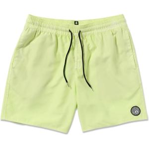 Volcom Men’s 17″ Elastic Waist Swim Trunks- Stretchable, UPF 50+, Quick Dry Swim Bottoms(Mist Green)