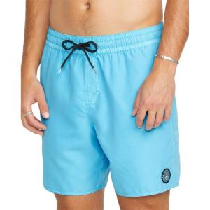 Volcom Men’s 17″ Elastic Waist Swim Trunks- Stretchable, UPF 50+, Quick Dry Swim Bottoms(Resin Blue)