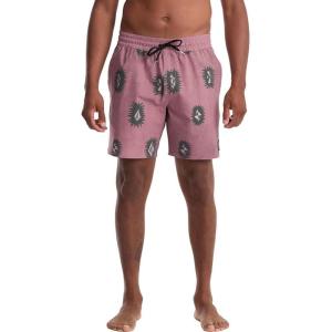 Volcom Men’s 17″ Elastic Waist Swim Trunks- Stretchable, UPF 50+, Quick Dry Swim Bottoms(Stone Rose)