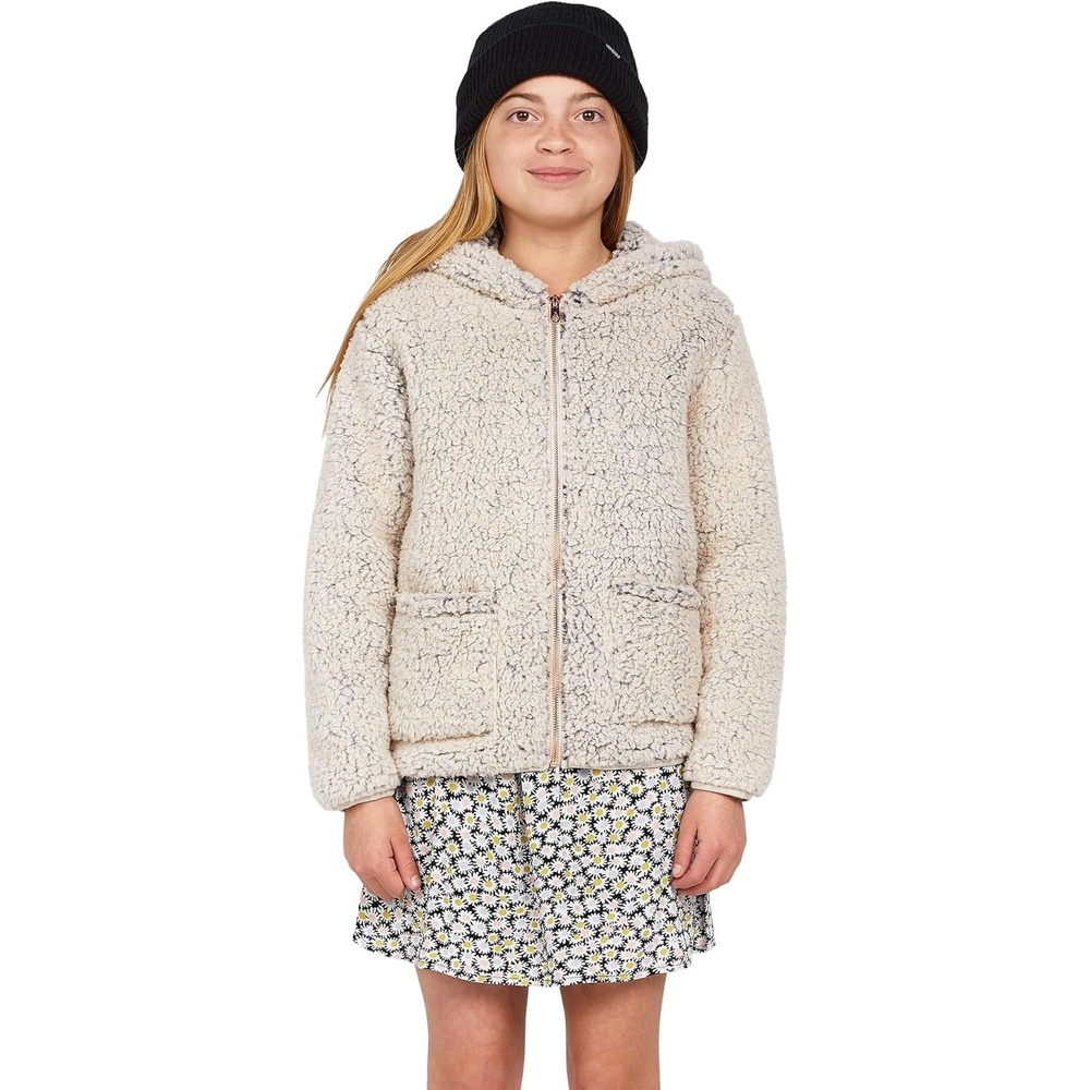 image:imageVolcom Girls Lived in Lounge Phuz Up Sherpa Zip Fleece JacketSand
