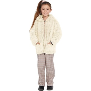 Volcom Girls’ Lived in Lounge Phuz Up Sherpa Zip Fleece Jacket(Cream)