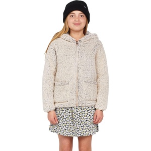 Volcom Girls’ Lived in Lounge Phuz Up Sherpa Zip Fleece Jacket(Sand)