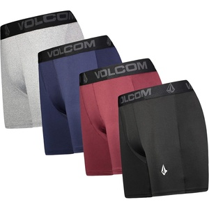 Volcom Mens Boxer Briefs 4 Pack Poly Spandex Performance Boxer Briefs Underwear(Black/Blue/Grey/Red)