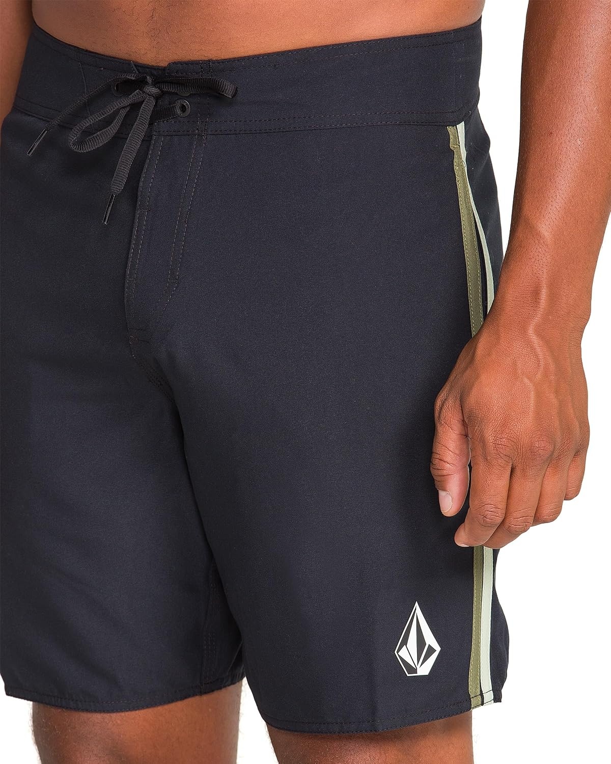 image:imageVolcom Mens 18 Boardshorts Stretch Swim Trunks with Drawstring Waist and Back Flap PocketLawton Black