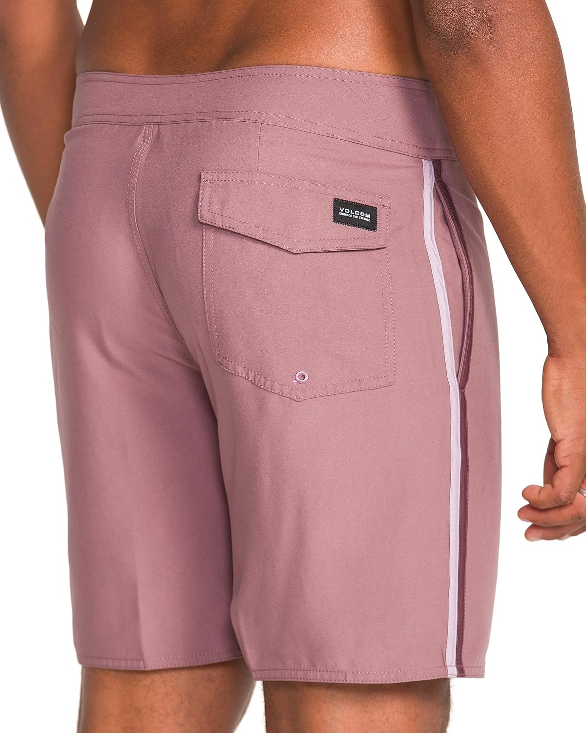 image:imageVolcom Mens 18 Boardshorts Stretch Swim Trunks with Drawstring Waist and Back Flap PocketLawton Bordeaux Brown
