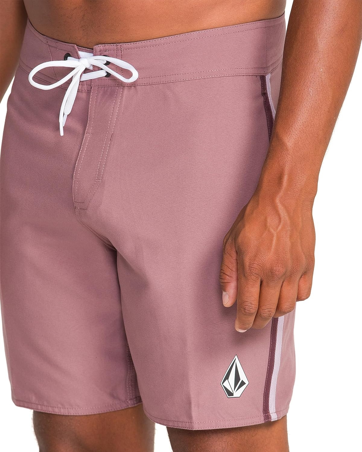 image:imageVolcom Mens 18 Boardshorts Stretch Swim Trunks with Drawstring Waist and Back Flap PocketLawton Bordeaux Brown