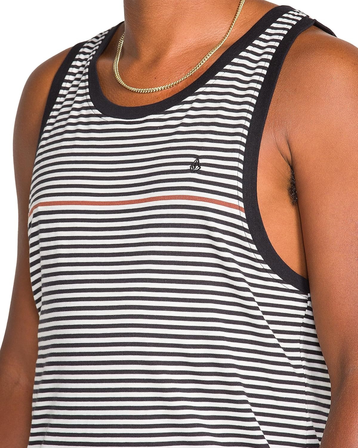 image:imageVolcom Mens Sylvan Striped Tank Top Soft Cotton Sleeveless Shirt with Yarndye Stripe PatternBlack White