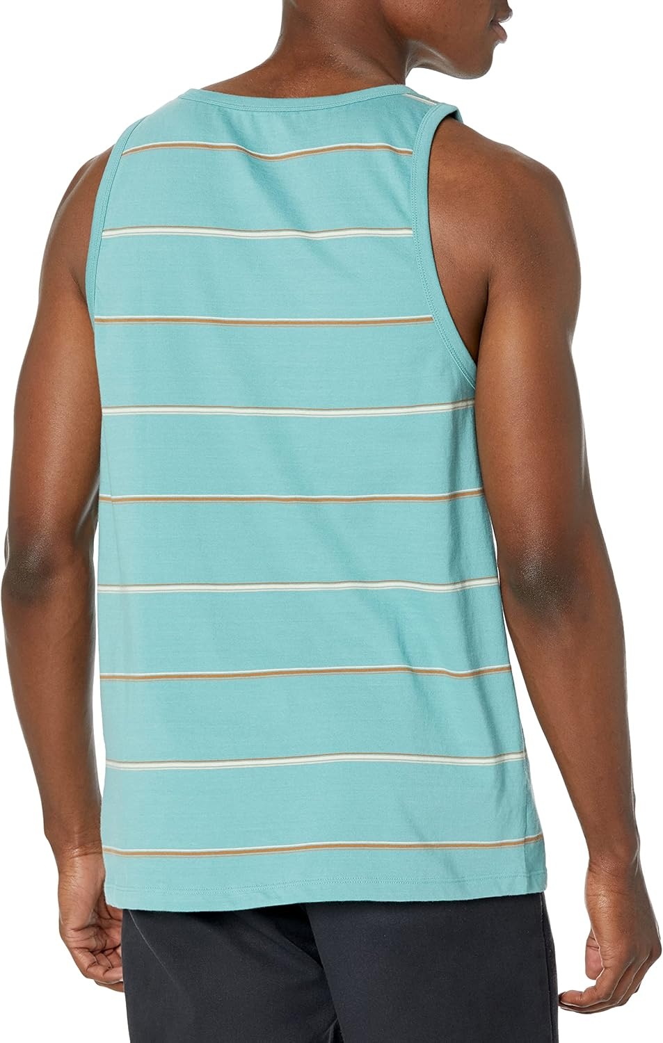 image:imageVolcom Mens Sylvan Striped Tank Top Soft Cotton Sleeveless Shirt with Yarndye Stripe PatternCoastal Blue