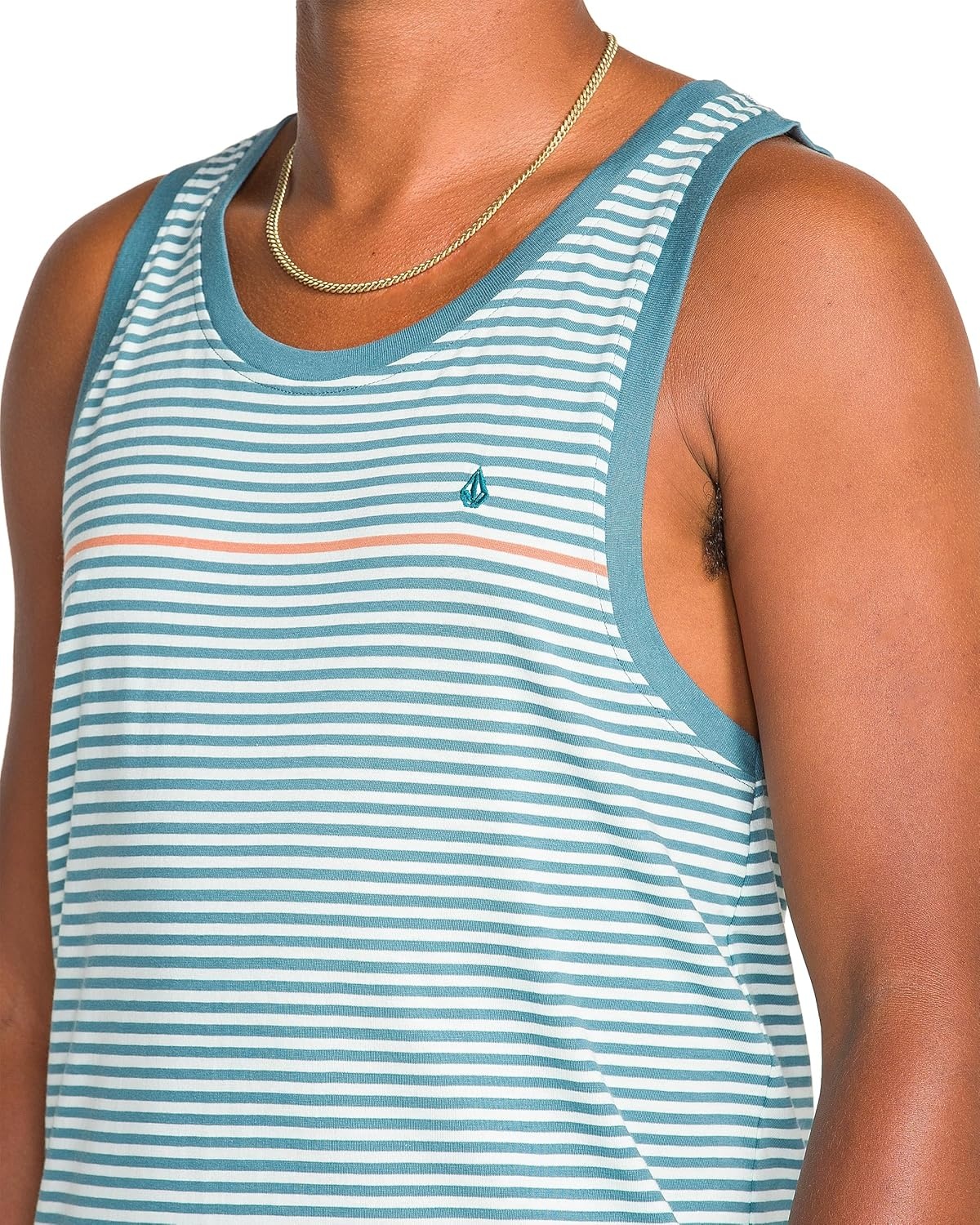 image:imageVolcom Mens Sylvan Striped Tank Top Soft Cotton Sleeveless Shirt with Yarndye Stripe PatternCrystal Blue