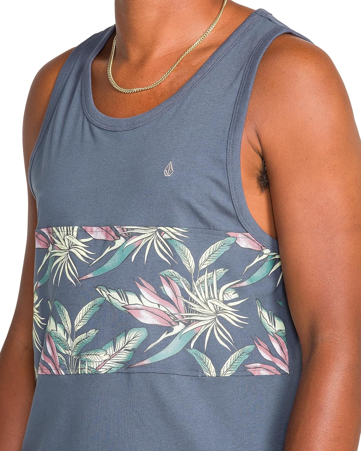 image:imageVolcom Mens Sylvan Striped Tank Top Soft Cotton Sleeveless Shirt with Yarndye Stripe PatternDark Slate