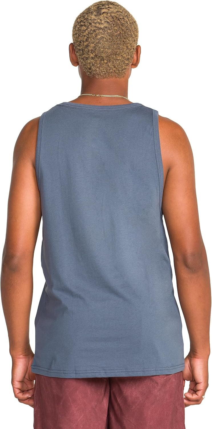 image:imageVolcom Mens Sylvan Striped Tank Top Soft Cotton Sleeveless Shirt with Yarndye Stripe PatternDark Slate