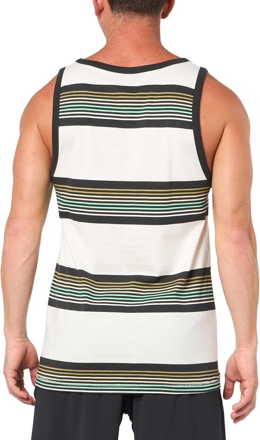 image:imageVolcom Mens Sylvan Striped Tank Top Soft Cotton Sleeveless Shirt with Yarndye Stripe PatternOffwhite