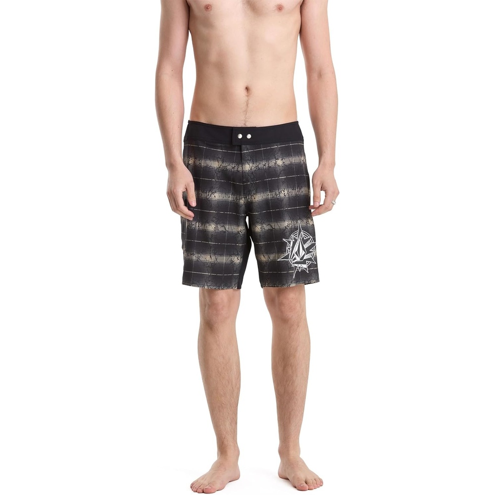 image:imageVolcom Mens 18 Boardshorts Stretch Swim Trunks with Drawstring Waist and Back Flap PocketDesert