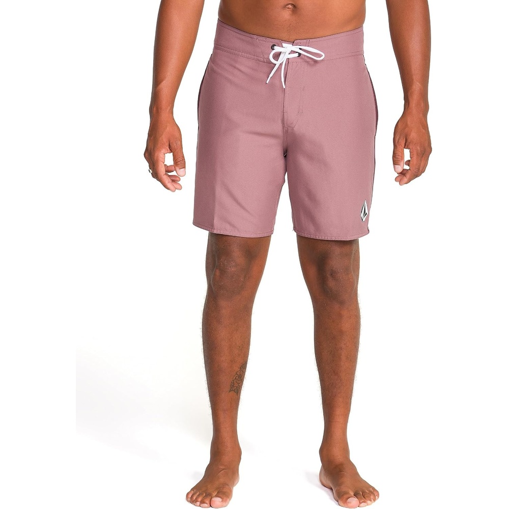 image:imageVolcom Mens 18 Boardshorts Stretch Swim Trunks with Drawstring Waist and Back Flap PocketLawton Bordeaux Brown